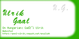 ulrik gaal business card